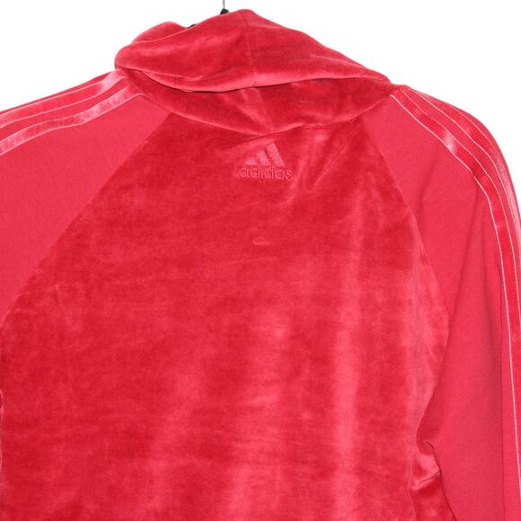 Adidas Logo Sport ID Red Velour Top Size Large NWT - Picture 4 of 6